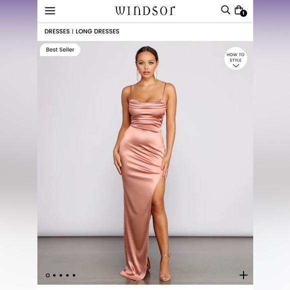 Windsor Dresses Windsor Lola High Slit Satin Dress Poshmark